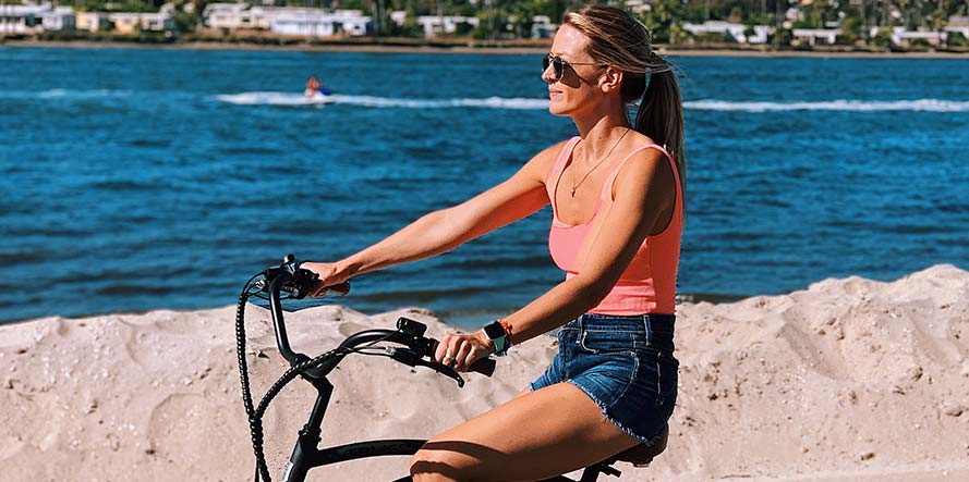 Woman Riding Electric Bike